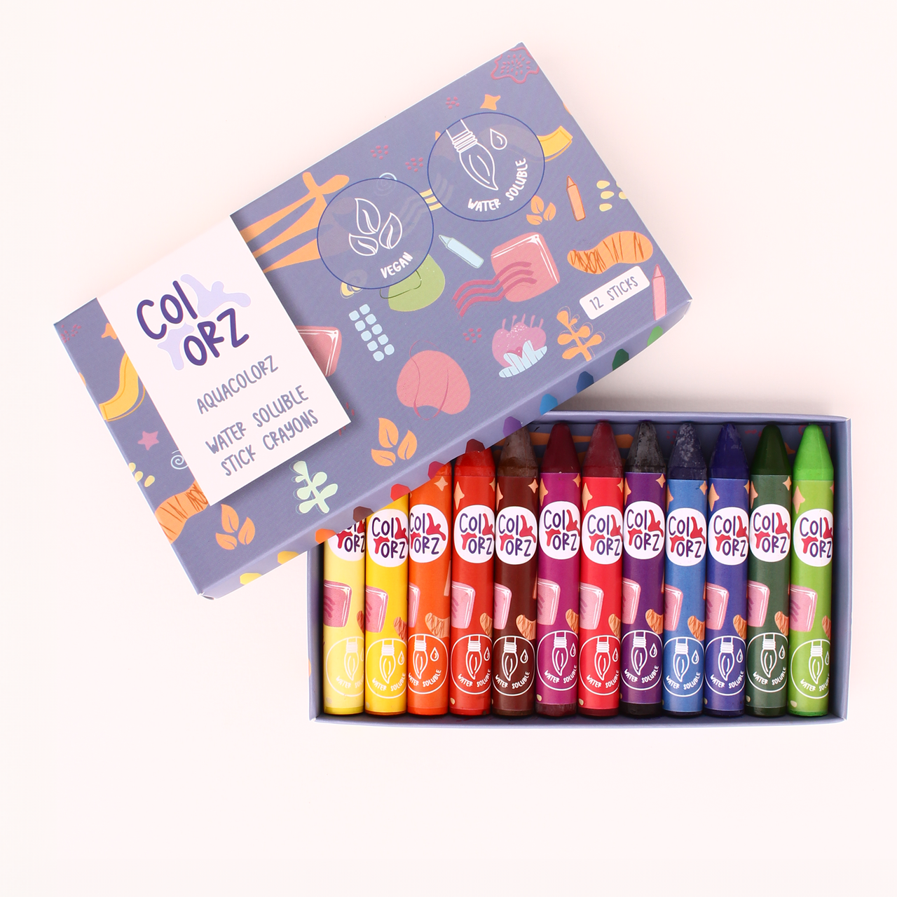 Colorz - Aquacolorz Water Soluble Stick Crayons (12 Sticks)