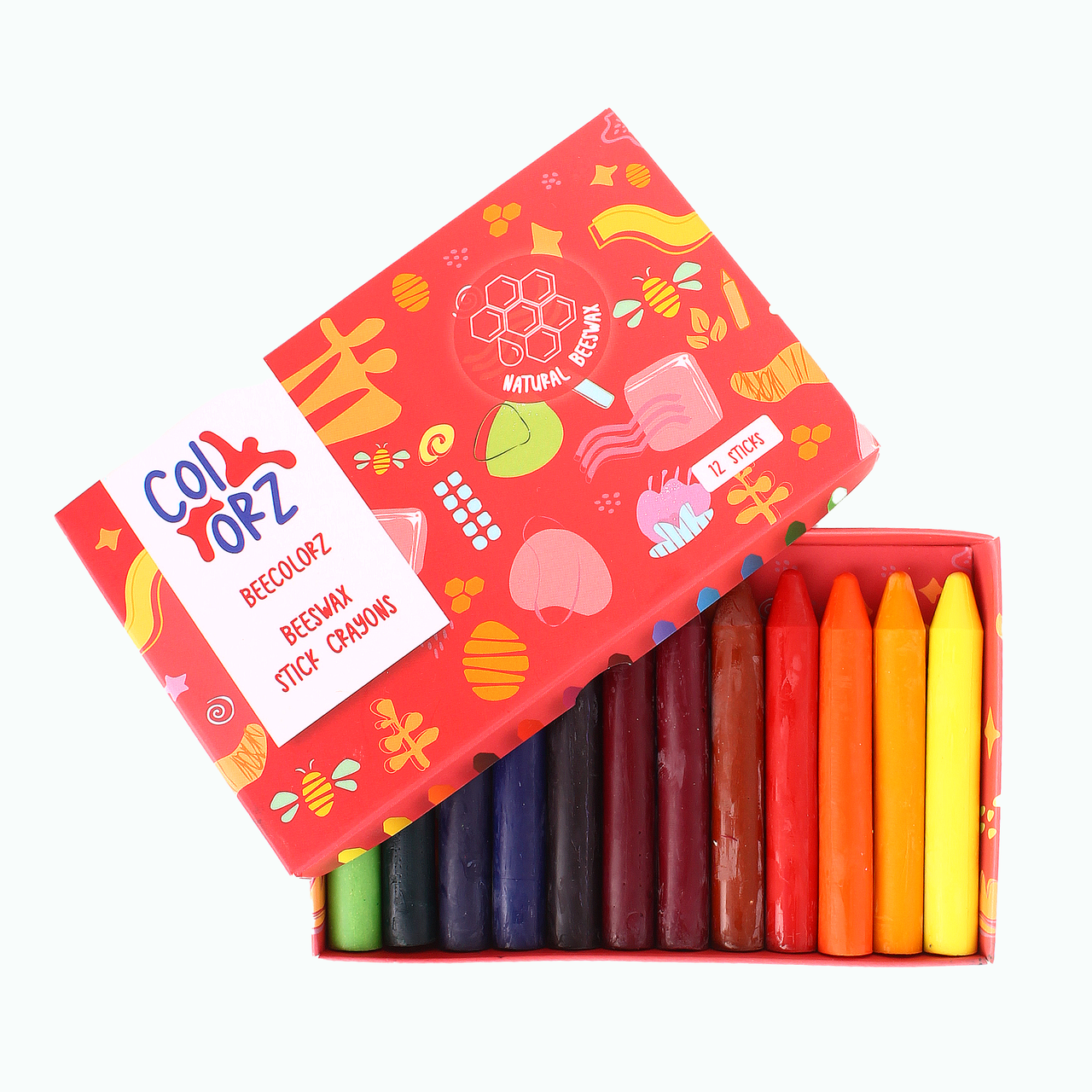 Colorz - Natural Beeswax Stick Crayons (12 Sticks)