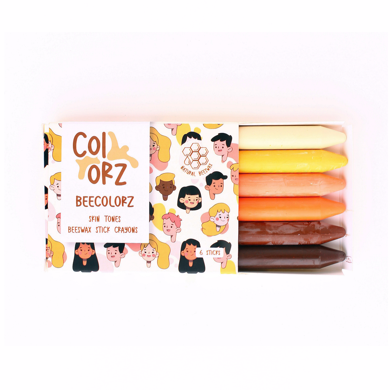 Colorz - Natural Beeswax Skin Colors Stick Crayons (6 Sticks)