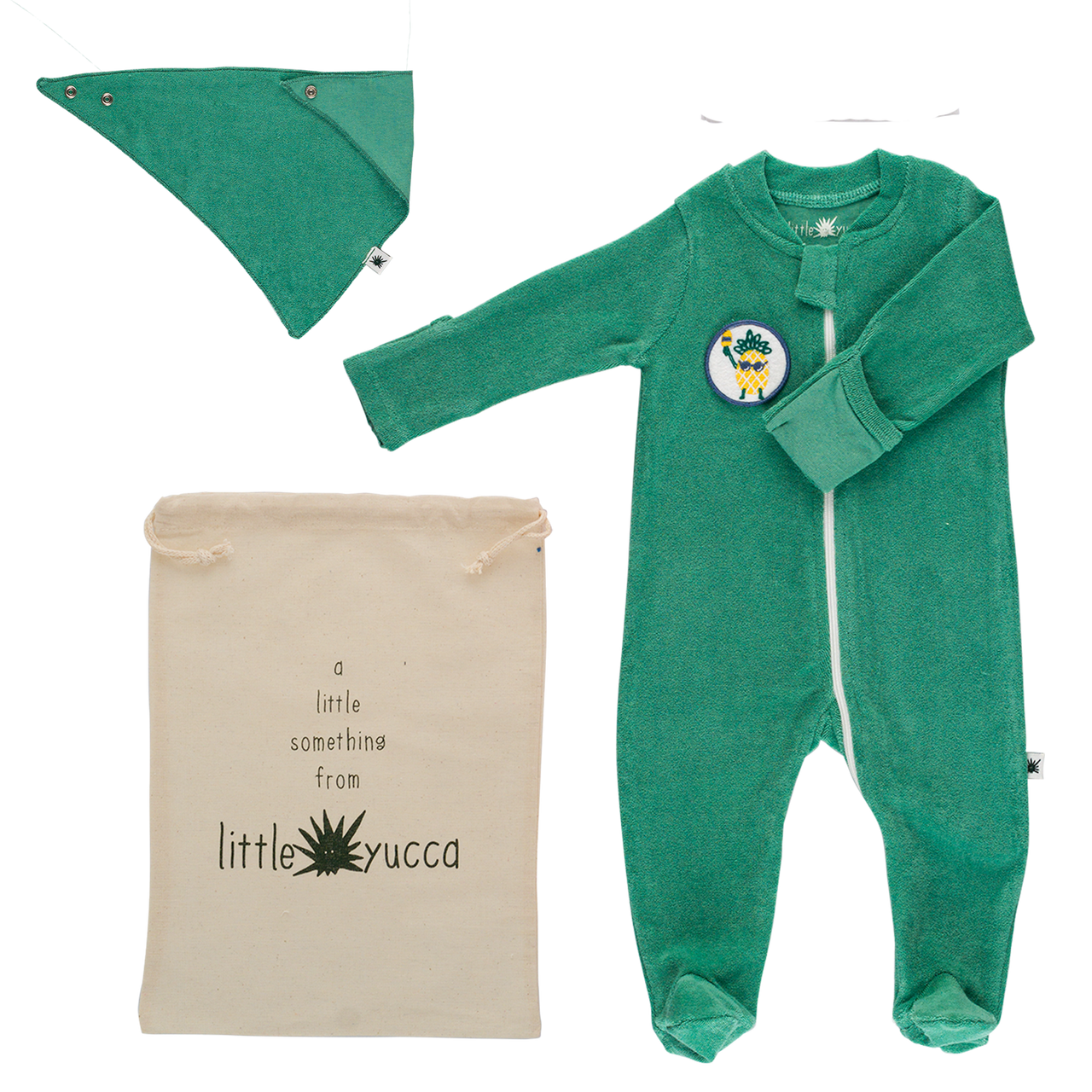 "Welcome" Terry Towel Baby Set Mini - Green