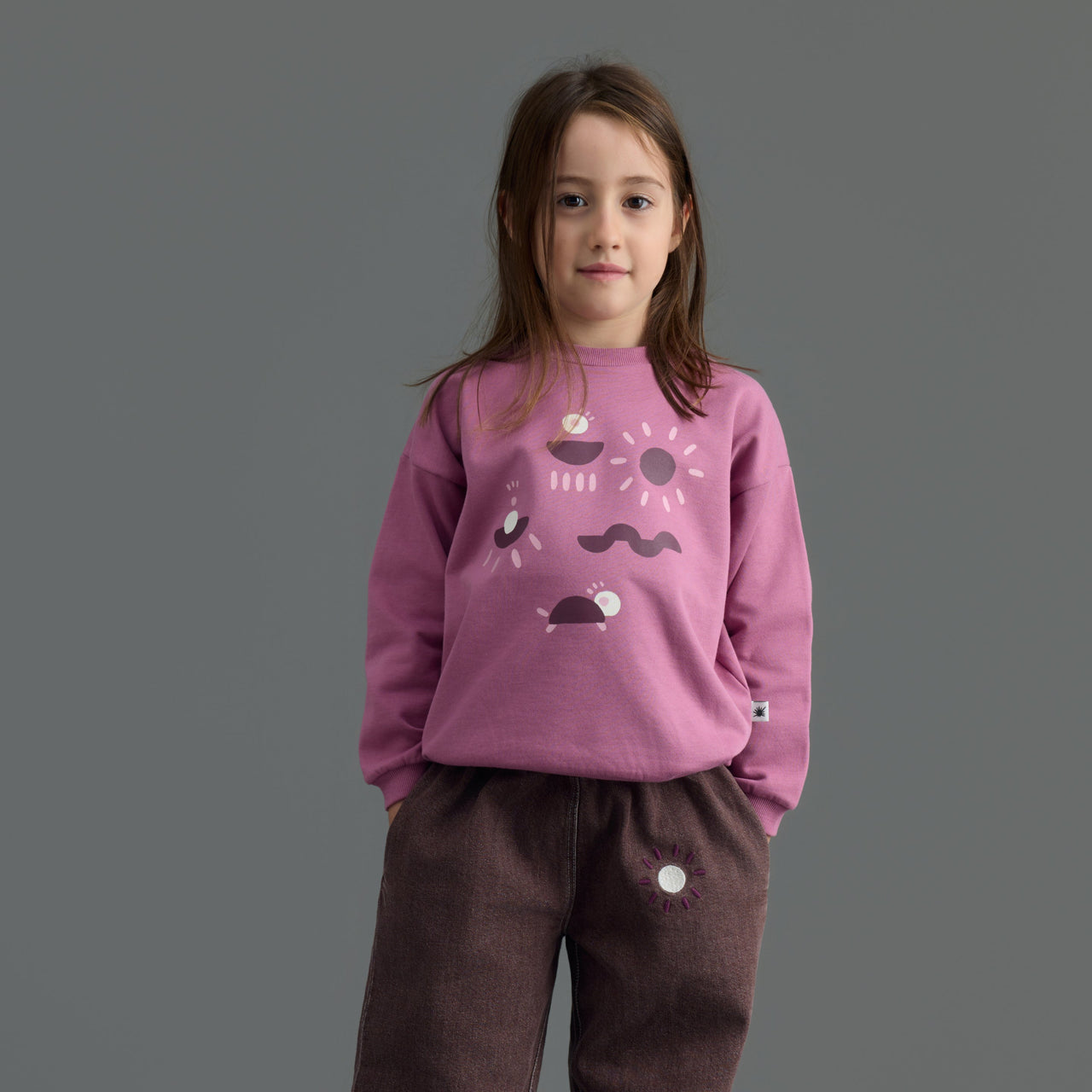 "Grow" Sweatshirt - Koyu Pembe