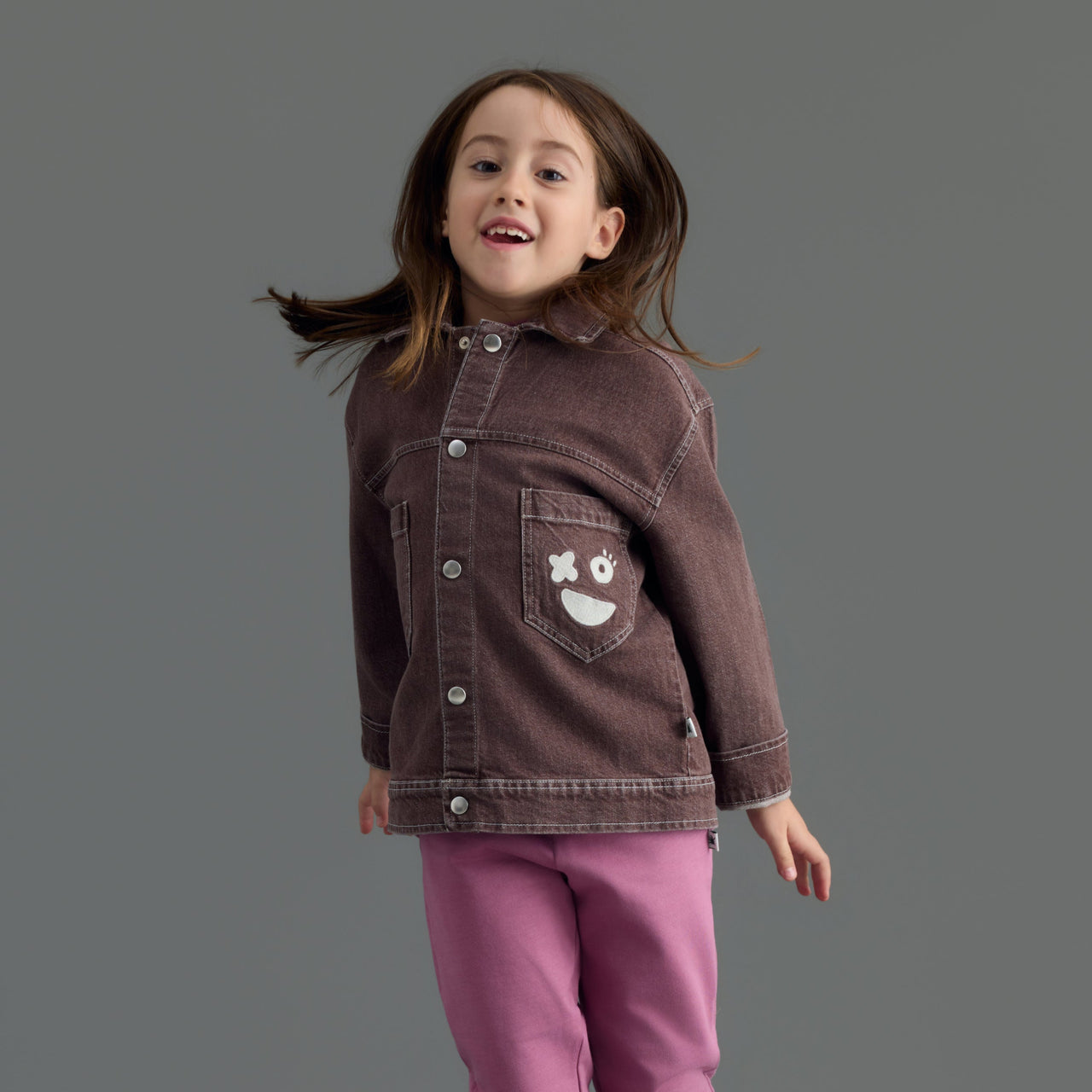 "Street" Denim Ceket - Mor Kahve