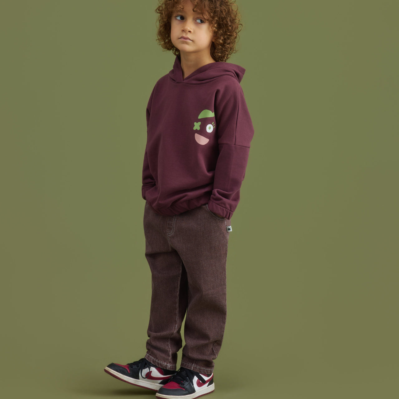 "Slouchy" Denim Pantlon - Mor Kahve