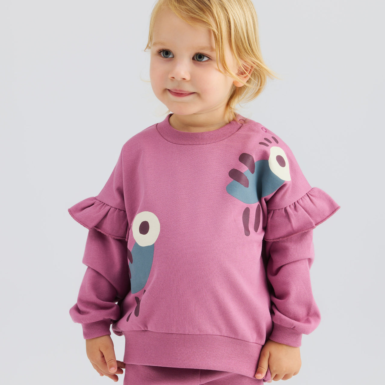 "Frills" Sweatshirt - Koyu Pembe