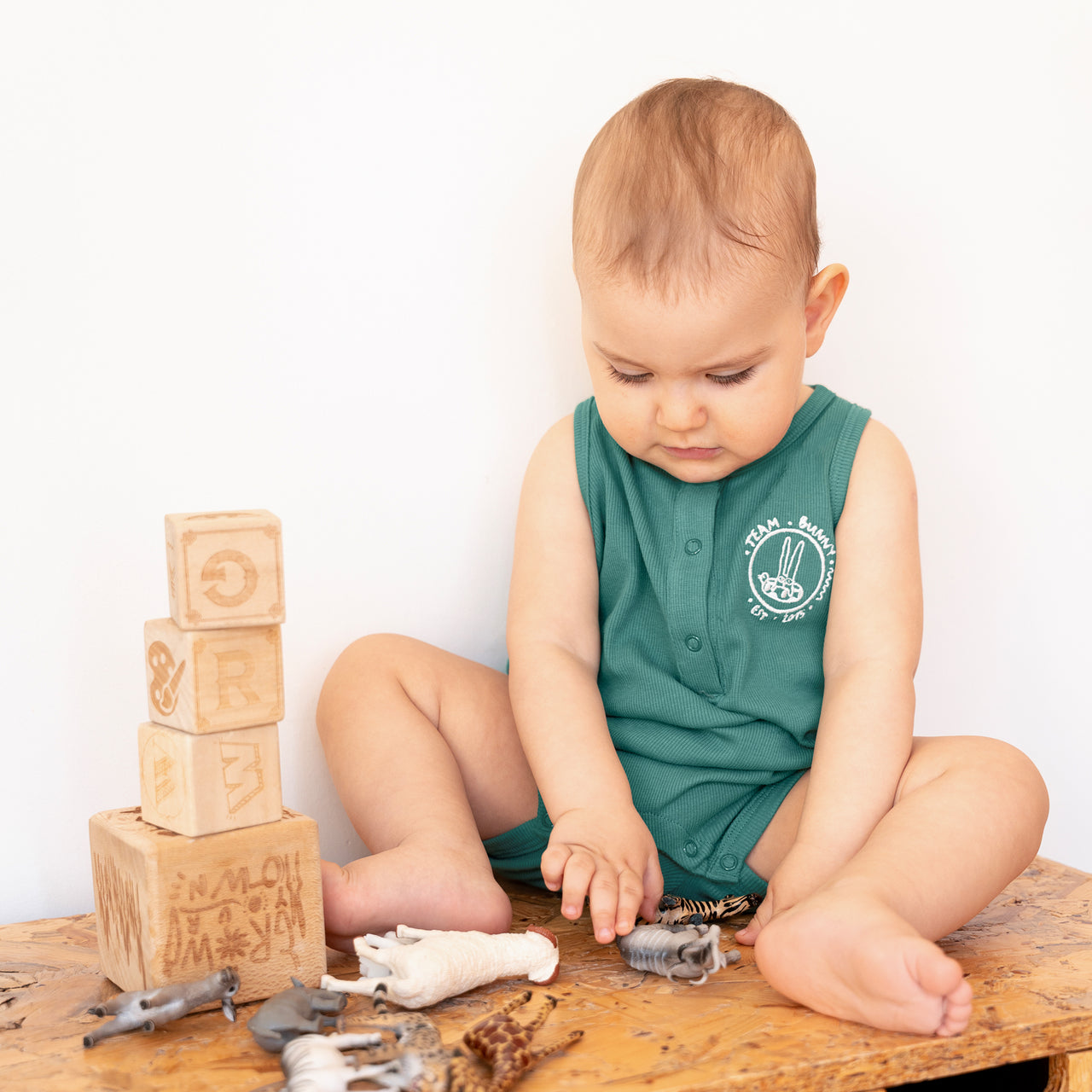 "Captain" Ribbed Romper - Green