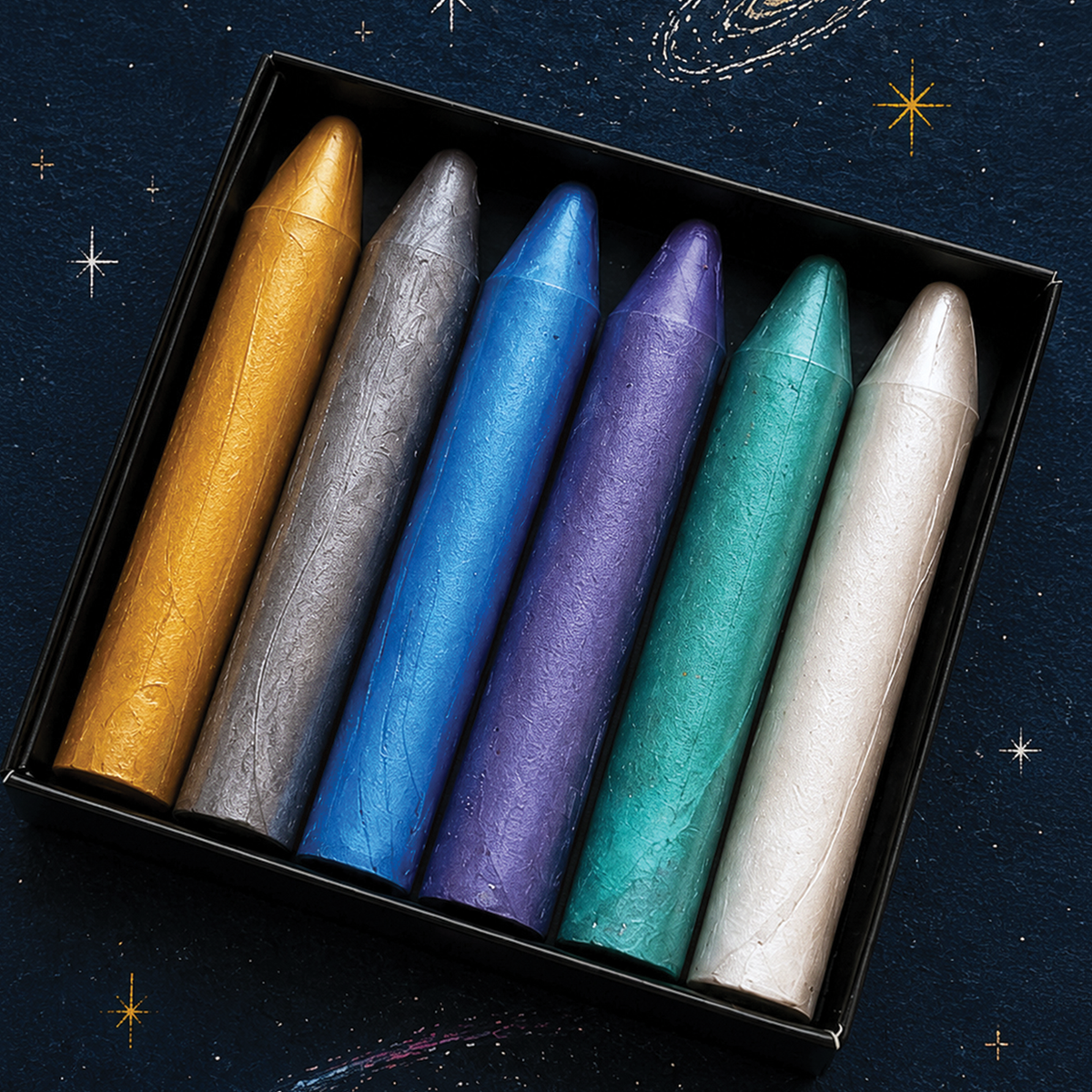 Colorz - Space Metalic Beeswax Stick Crayons (6 Sticks)