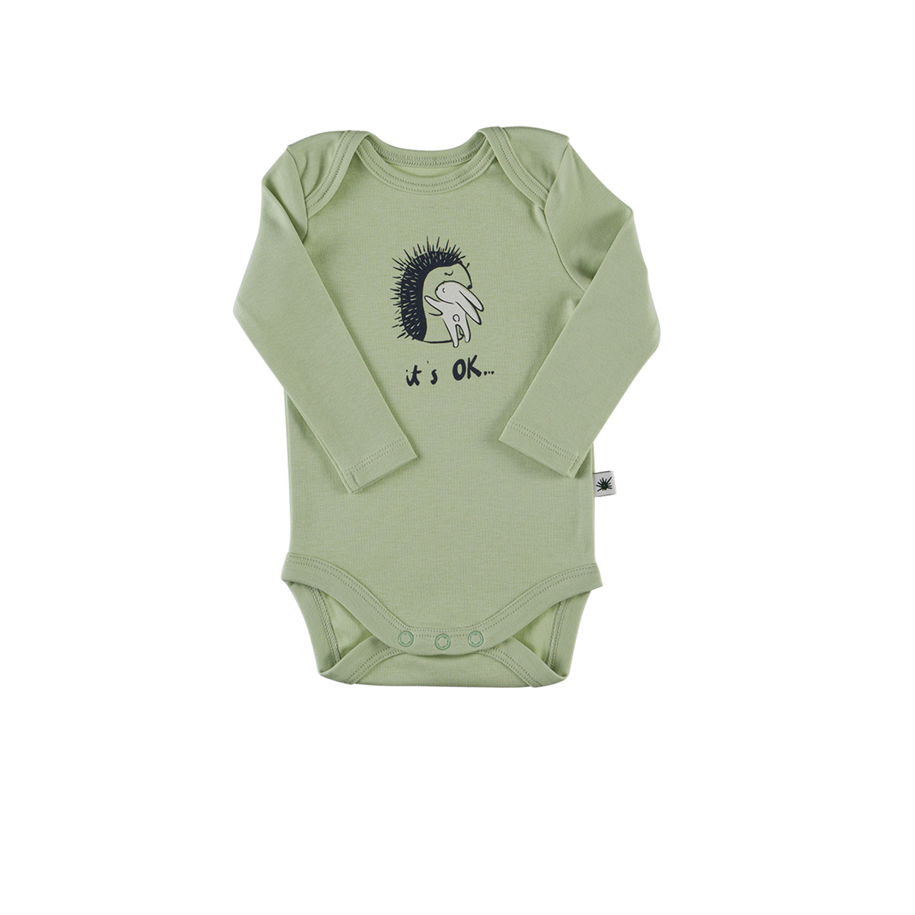 "Envelope" Long Sleeve Onesie - Aqua