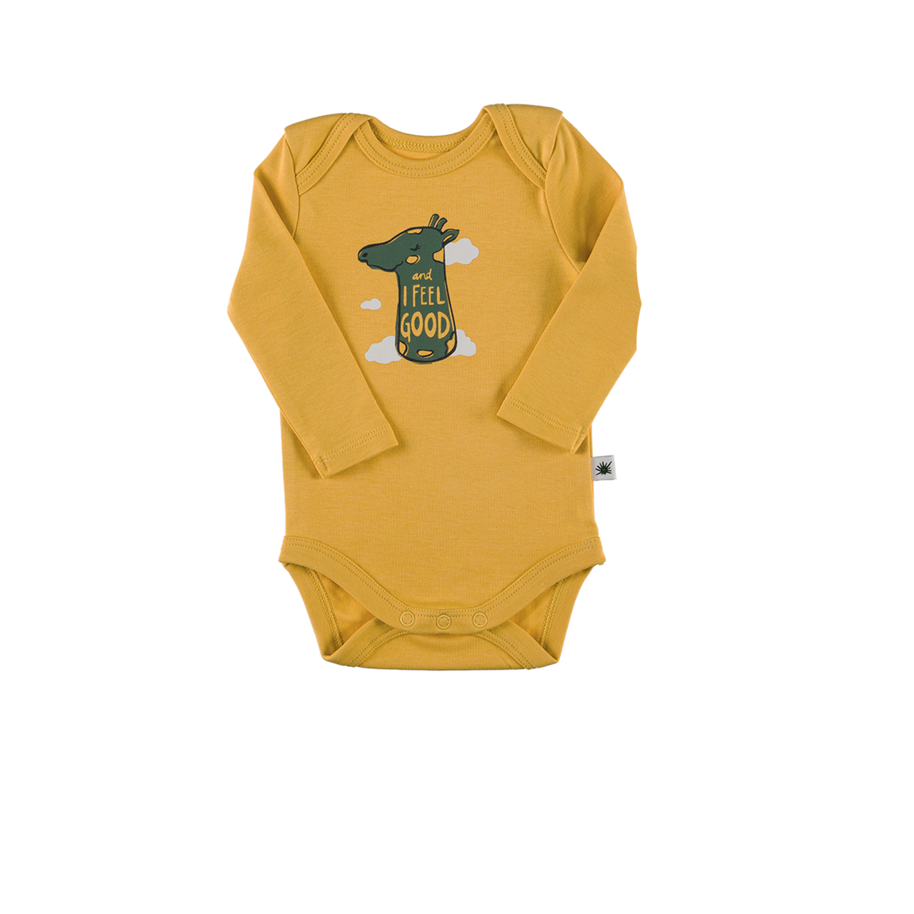 "Envelope" Long Sleeve Onesie - Saffron Yellow