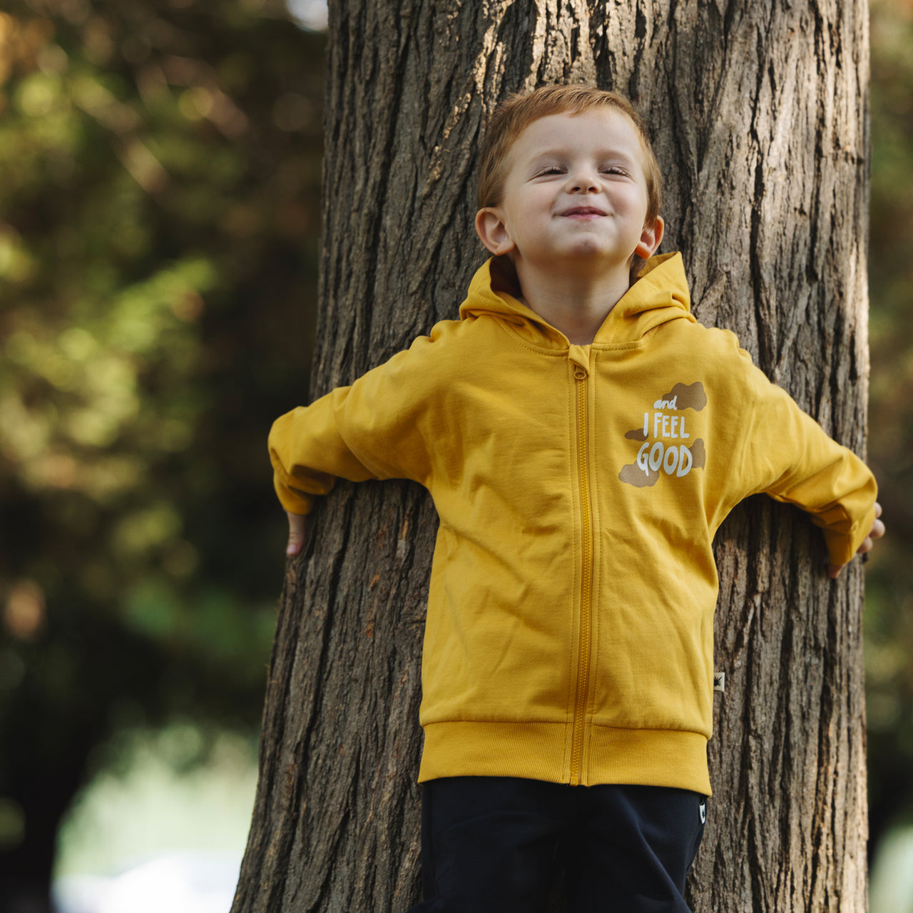 "Hoodie" Zipped Sweatshirt - Saffron Yellow