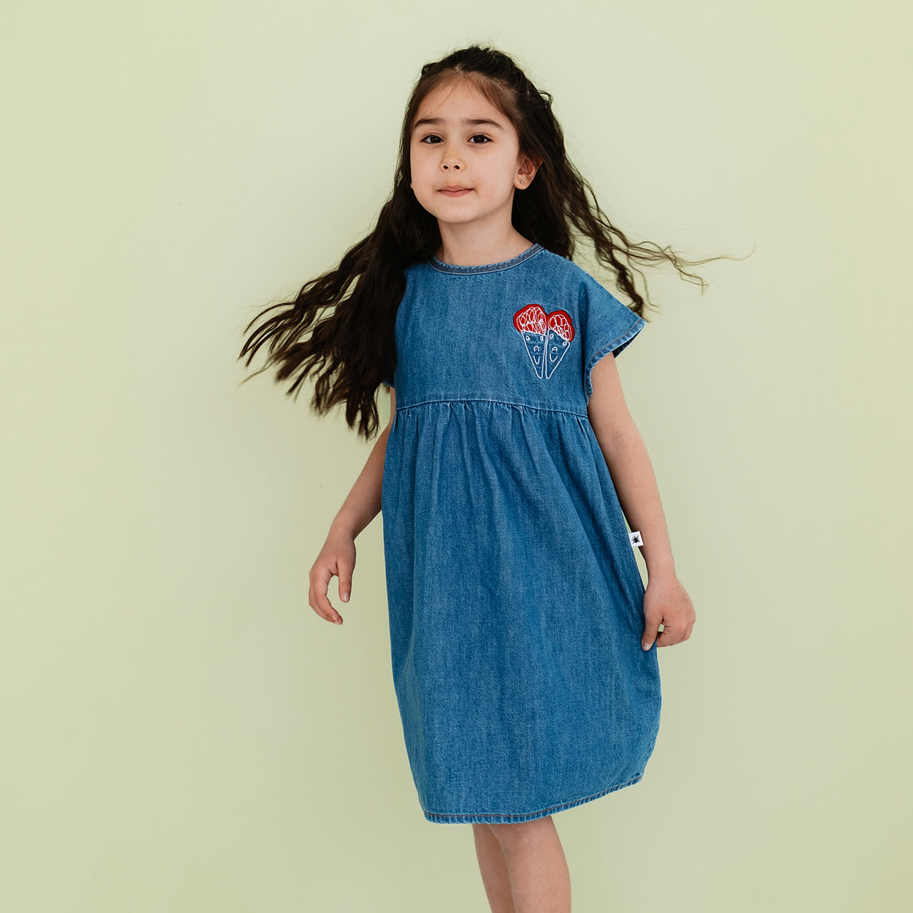 "Marshmallow" Denim Dress - Mid Indigo