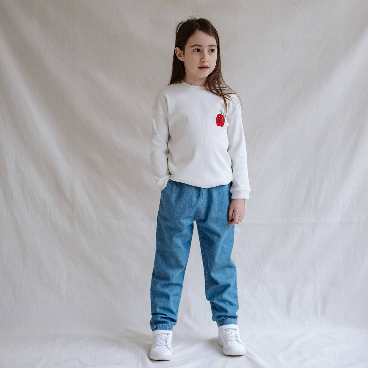 "Slouchy" İnce Denim Pantolon - Mid İndigo