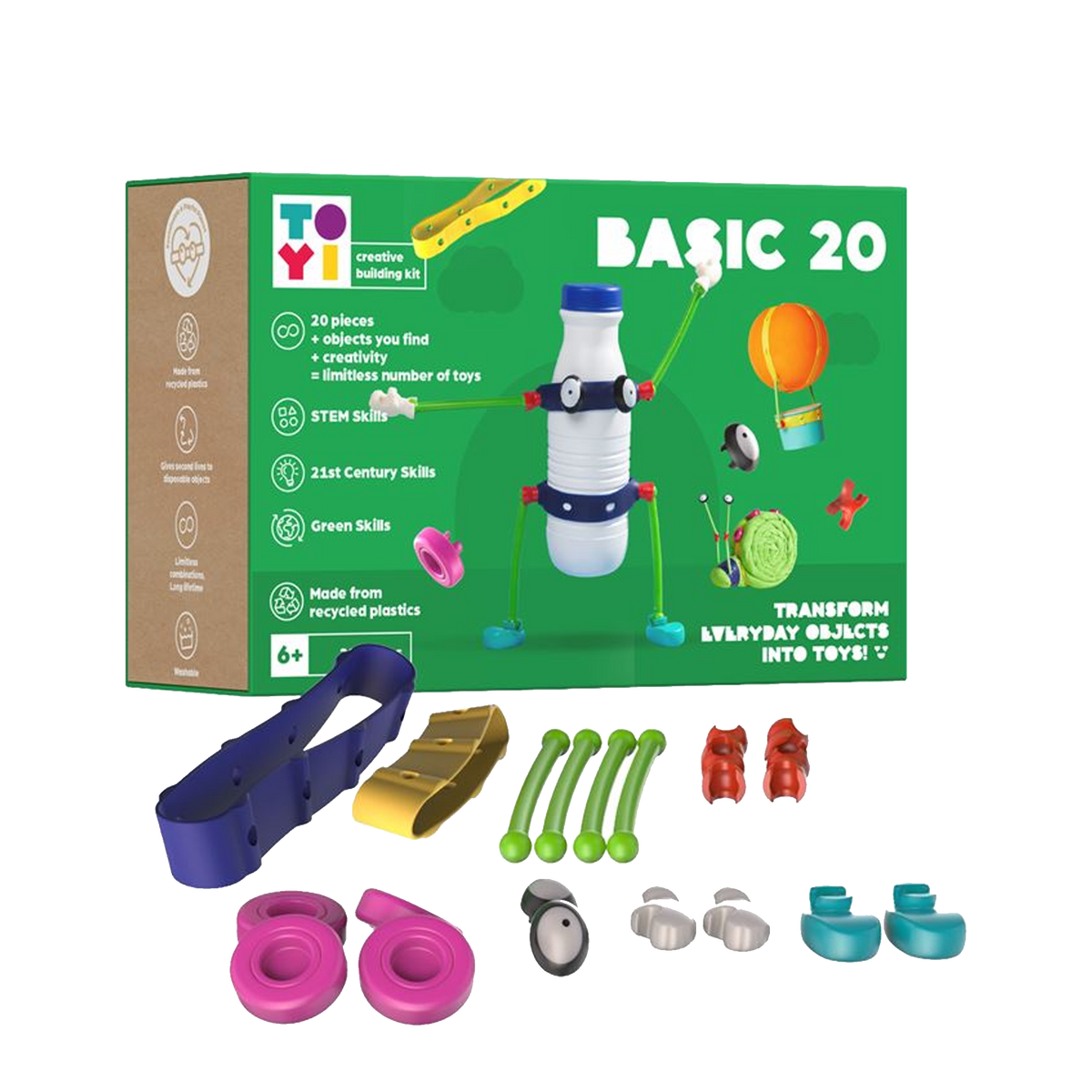 TOYİ Basic - 20 Parça STEM Seti ve Yaratıcı Yapı Oyuncakları