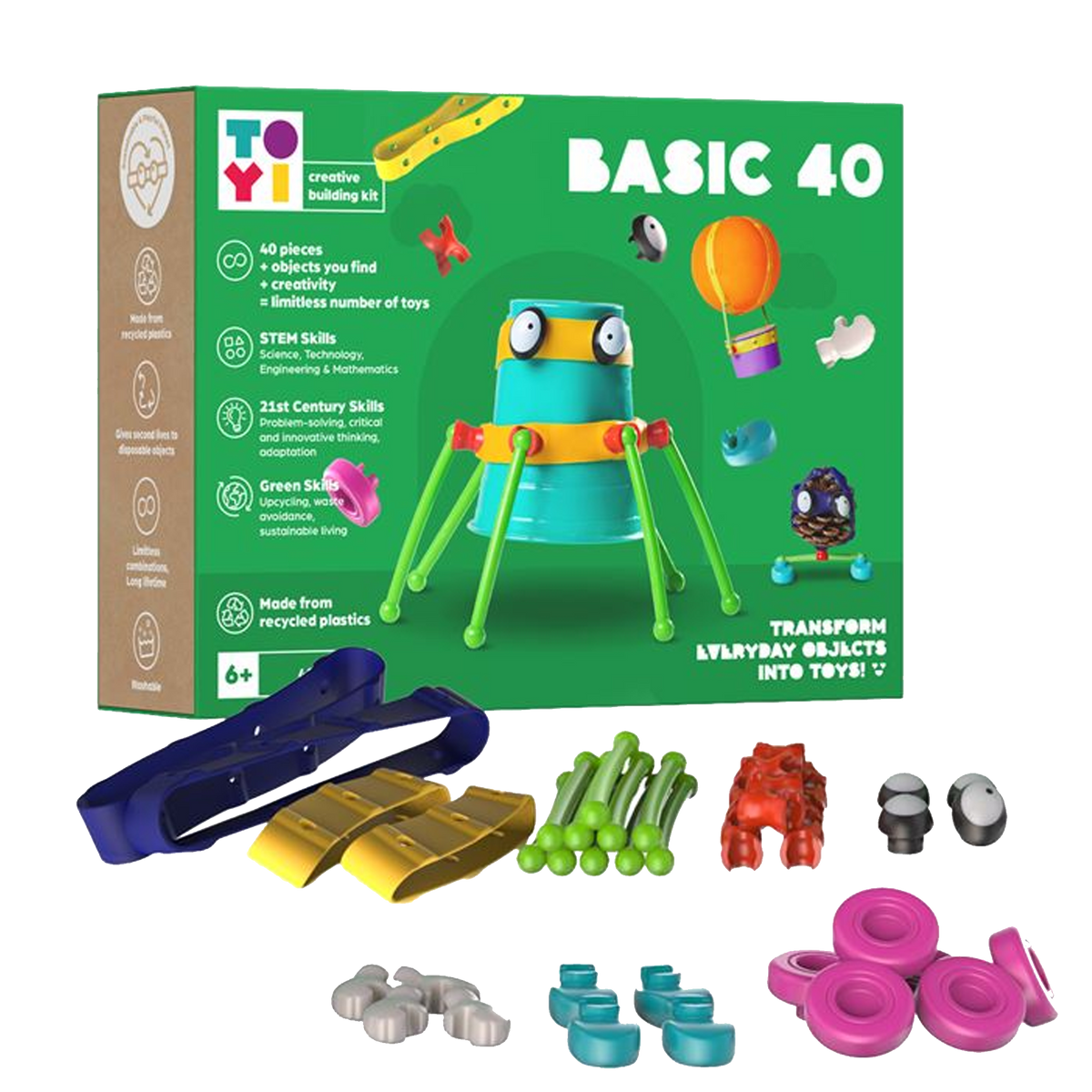 TOYİ Basic - 40 Parça STEM Seti ve Yaratıcı Yapı Oyuncakları (Copy)