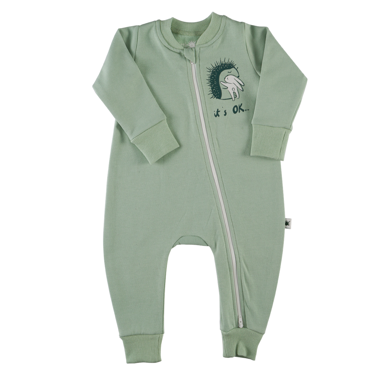 "Warm Zip" Jumpsuit - Basil Green