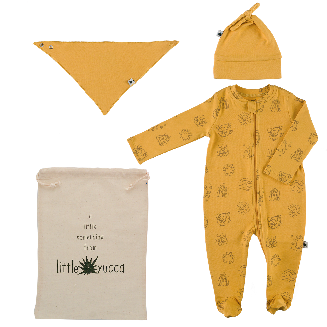 "Welcome" Baby Set - Saffron Yellow