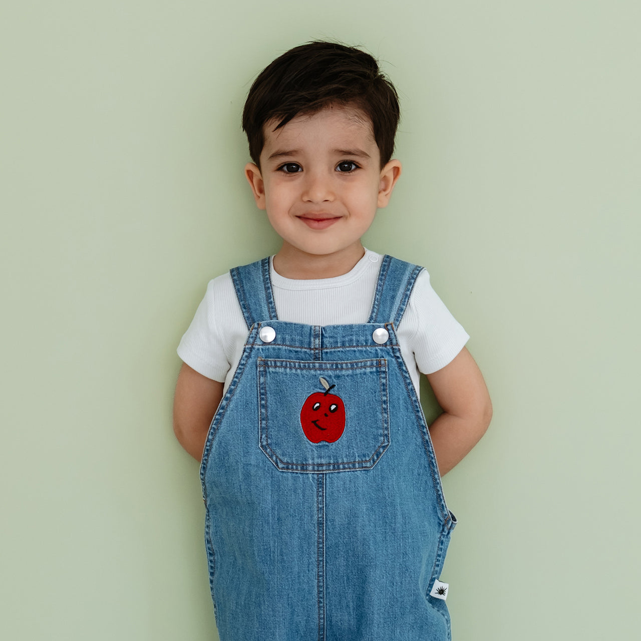 "Yucca" Denim Dungarees - Mid Indigo