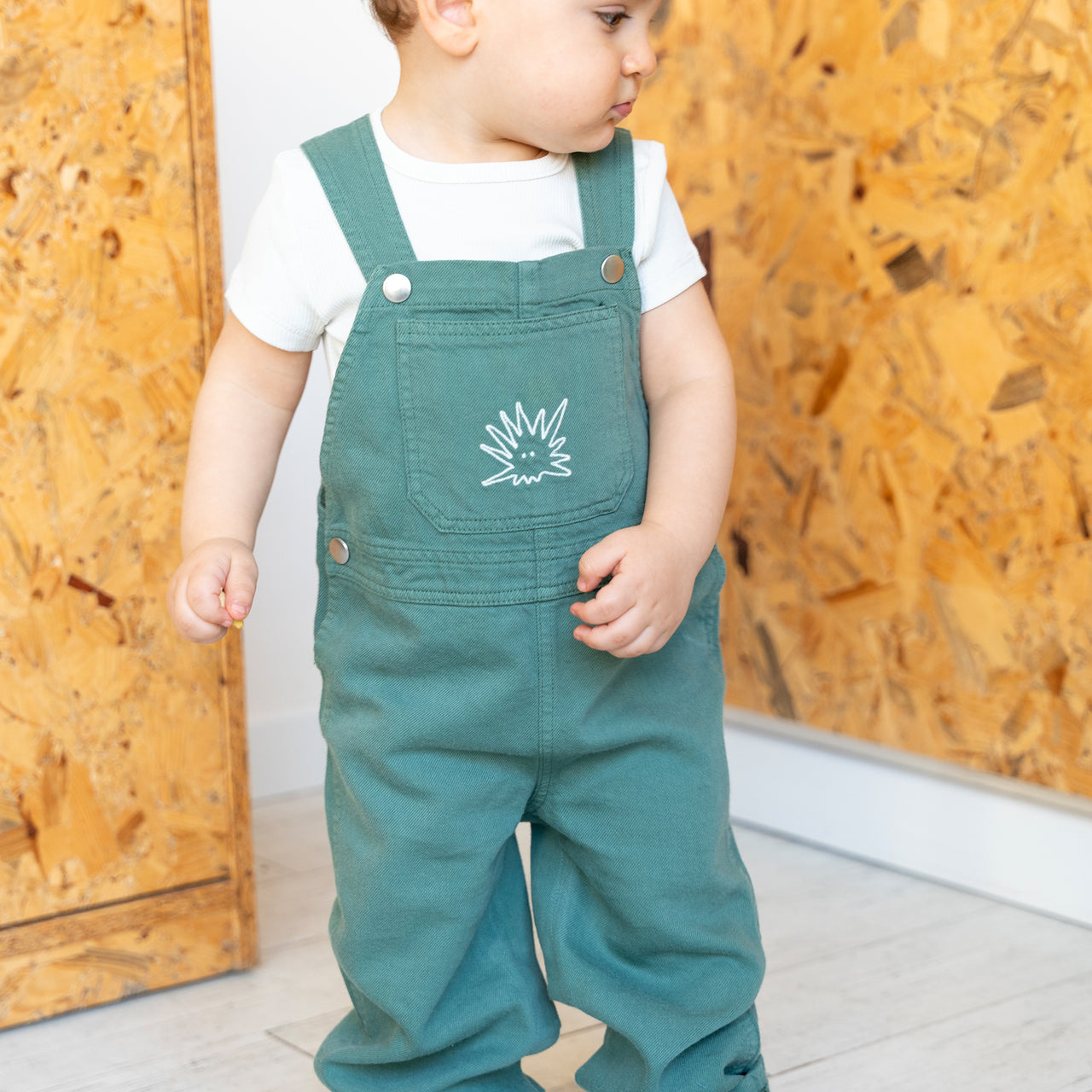 "Yucca" Canvas Dungarees - Deep Green