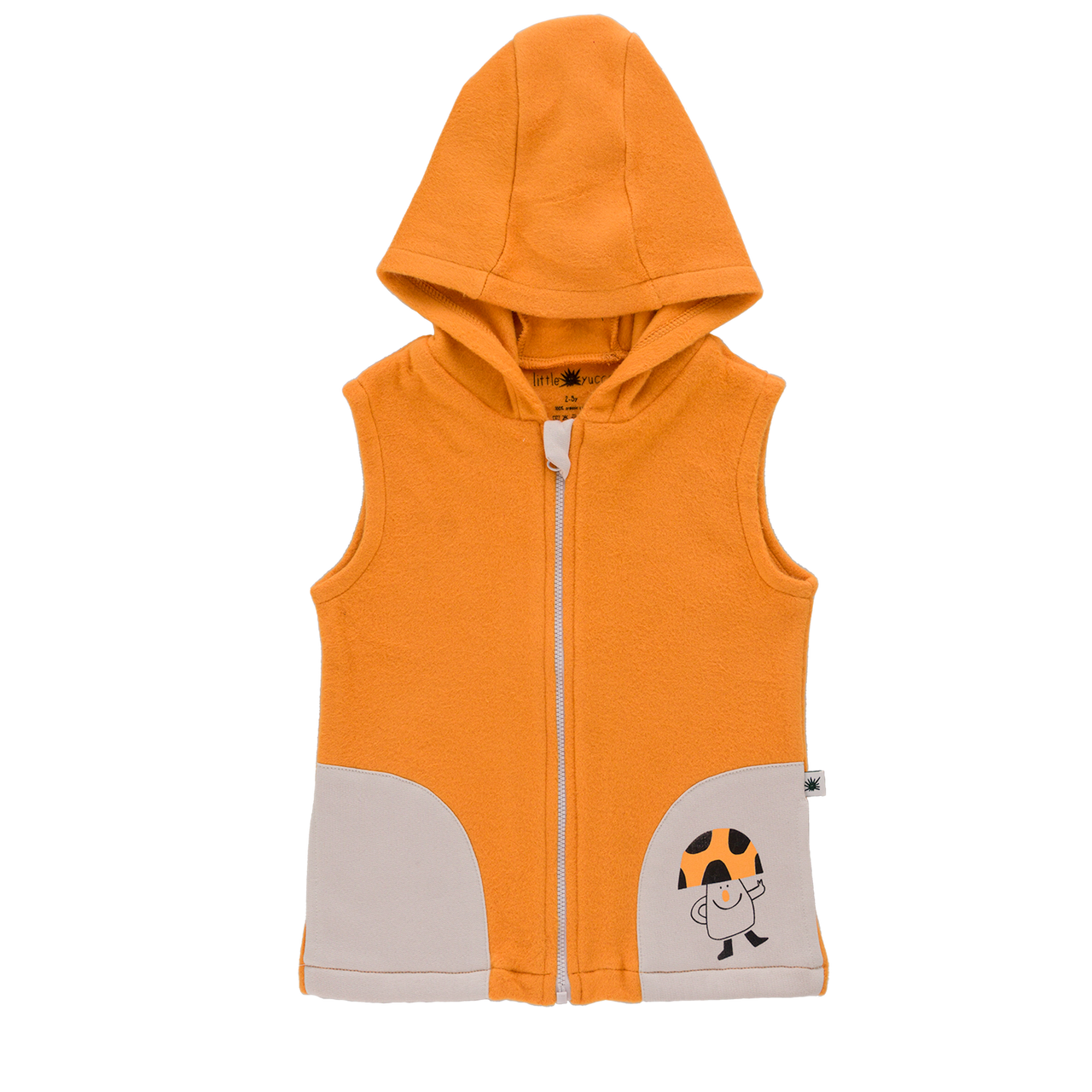 "Hoodie" Polar Fleece Vest - Orange